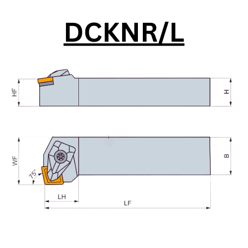 DCKNR HOLDER SHANK 2020, 2525, 3232, 4040 CNMG TOOL HOLDER